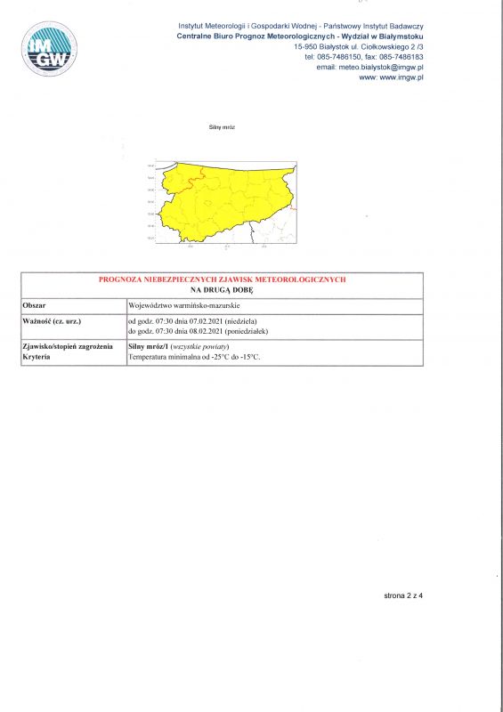 2020 ostrzeżenie meteo 5 lutego